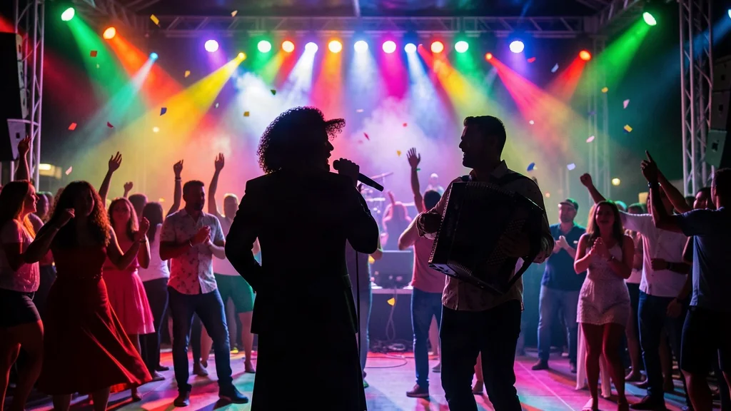 Show de forró com sanfona no palco